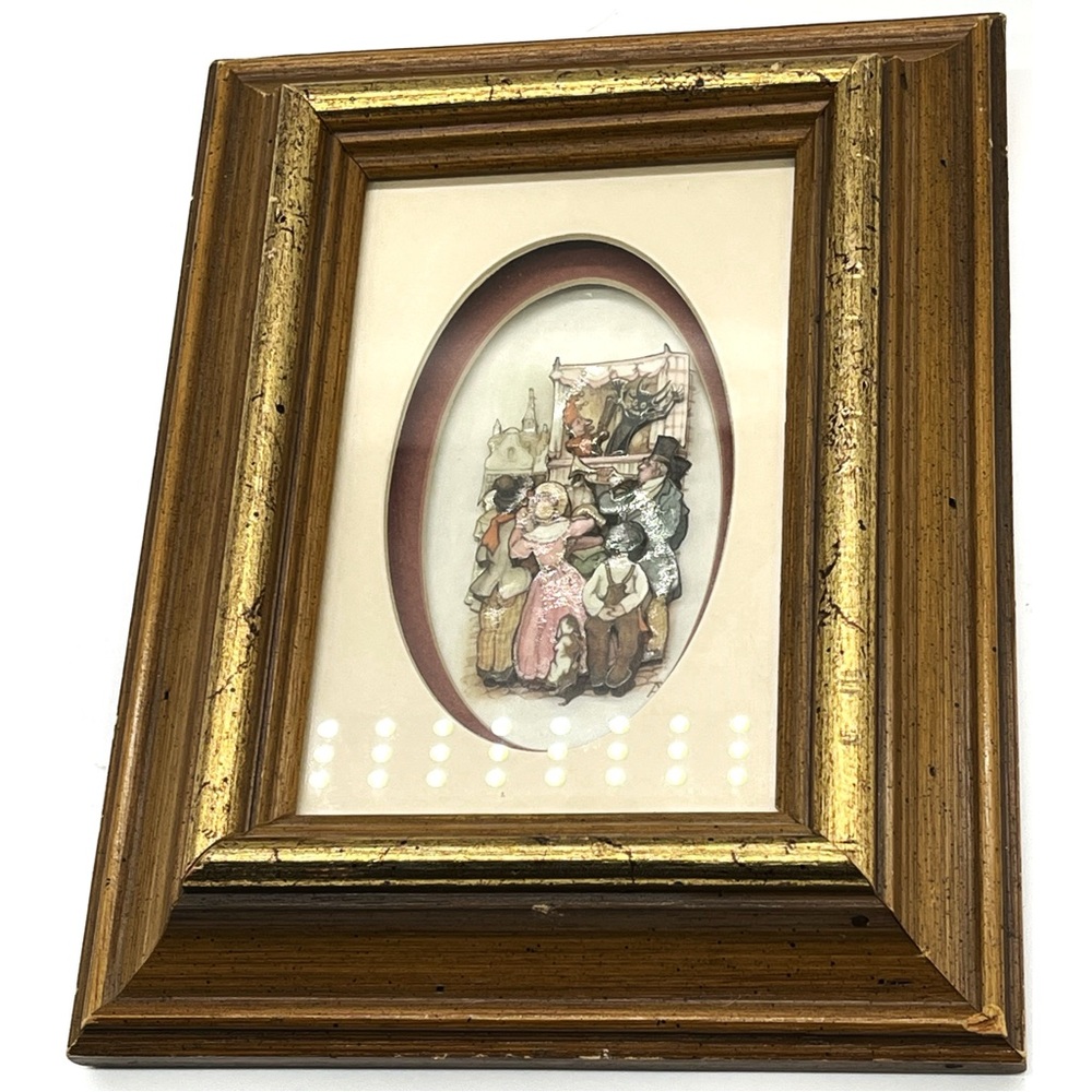 Vintage Framed Anton Pieck 3D Shadow Box Pictures Street Entertainers 80s